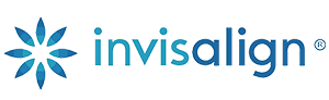 The image displays a logo with the text invisalign prominently featured, accompanied by a stylized graphic resembling a smile or teeth alignment concept.